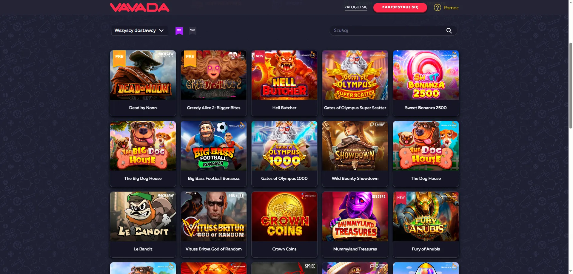 Najlepsze sloty i gry kasynowe w Vavada Casino